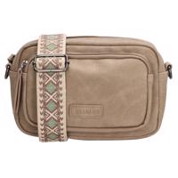 Beagles dámská crossbody kabelka Malaga s dekorativním popruhem - světlá taupe