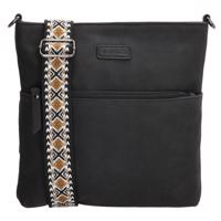 Beagles Malaga dámská crossbody taška s dekorativním popruhem - černá - 26,5 cm