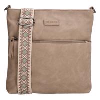 Beagles Malaga dámská crossbody taška s dekorativním popruhem - taupe - 26,5 cm