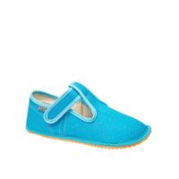 BEDA PAPUČE BF 060010/W Turquoise Shine – Široké | Dětské barefoot přezůvky - 22