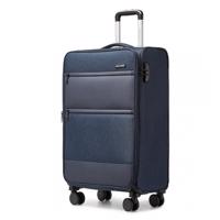 British Traveller Suitcase kufr s měkkým povrchem a s přihrádkou na notebook - navy - 40L