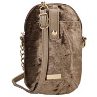 Charm London dámská crossbody sametová kabelka na mobil - bronz