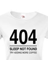 Dámské tričko pro programátory 404 sleep not found