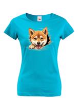 Dámské tričko s potiskem Šiba inu -  tričko pro milovníky psů