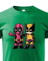 Dětské tričko Flip fiction - Deadpool a Wolverine. Skvělé jako dárek pro milovníky Marvelu