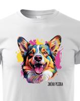 Dětské tričko s potiskem plemene Welsh Corgi Cardigan s volitelným jménem