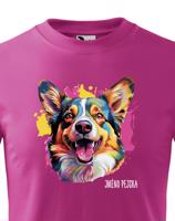 Dětské tričko s potiskem plemene Welsh Corgi Cardigan s volitelným jménem