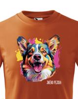 Dětské tričko s potiskem plemene Welsh Corgi Cardigan s volitelným jménem