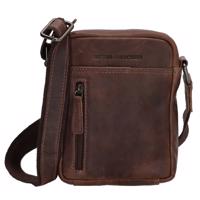 Hide & stitches Japura malá unisex crossbody taška - hnědá - 18 cm