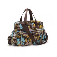 Kono crossbody taška Multipocket Flower - hnedá