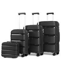 KONO Set 4 kufrů z polypropylenu - 15L, 39L, 70L, 103L - černá