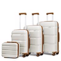 KONO Set 4 kufrů z polypropylenu - 15L, 39L, 70L, 103L - krémová