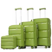 KONO Set 4 kufrů z polypropylenu - 15L, 39L, 70L, 103L - zelená