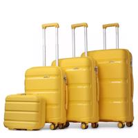 KONO Set 4 kufrů z polypropylenu - 15L, 39L, 70L, 103L - žlutá