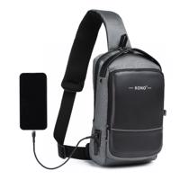 KONO Smart sling unisex crossbody batoh / taška - 5L - černo - šedý