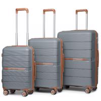 KONO travel set kufrů polypropylén - 36L, 60L, 92L - šedo-hnědá