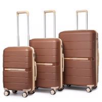 KONO travel set kufrů polypropylén PP - 36L, 60L, 92L - hnědá/apricot