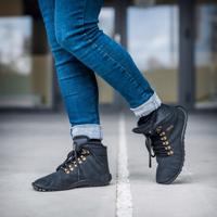 Leguano HUSKY Black | Kotníčkové zateplené barefoot boty - 37