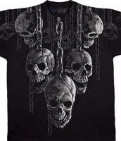 Liquid Blue Pánské bavlněné tričko Hanging Out Skulls - černé Velikost: 4XL