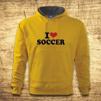 Mikina s kapucňou s motívom I love soccer