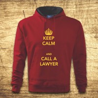 Mikina s kapucňou s motívom Keep calm and call the lawyer