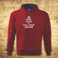 Mikina s kapucňou s motívom Keep calm and call your lawyer