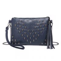 Miss Lulu dámská crossbody kabelka s lebkami - navy