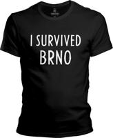 Pánské černé tričko PIPUB - I Survived Brno