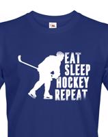 Pánské tričko pro hokejisty Eat, sleep, hockey, repeat -  skvělý dárek pro hokejisty