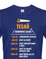 Pánské tričko pro tesaře - hodinová sazba tesaře