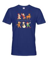 Pánské vánoční tričko s potiskem vánočních postaviček - vánoční tričko