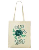 Placená taška s potiskem Say no to plastic - skvělá nákupní plátěná taška