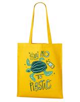 Placená taška s potiskem Say no to plastic - skvělá nákupní plátěná taška