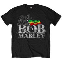 RockOff BOB MARLEY UNISEX tričko: DISTRESSED LOGO Velikost: M