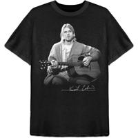 RockOff Kurt Cobain Unisex tričko - Guitar Live Photo - černá Velikost: L