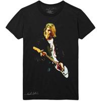 RockOff Kurt Cobain Unisex tričko - Guitar Photo Colour - černá Velikost: L