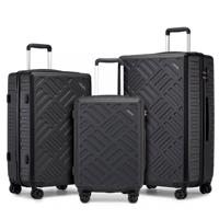 Sada kufrů Supercase 3 ks – geometrický vzor ABS+PC - 31/56/85 L - černá