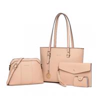 Set 4 produktů - byznys kabelka, crossbody kabelka, psaníčko a dokladovka Miss Lulu - béžový