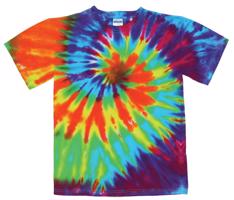 Tie Dye unisex batikované tričko - Swirl Rainbow Velikost: 4XL