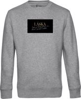 Unisex šedý crewneck Prezidentka - Láska je jediná věc obdelník