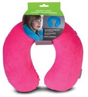 WORLDPACK TRAVEL PILLOW cestovní polštář z paměťové pěny - růžový