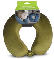 WORLDPACK TRAVEL PILLOW cestovní polštář z paměťové pěny - zelený